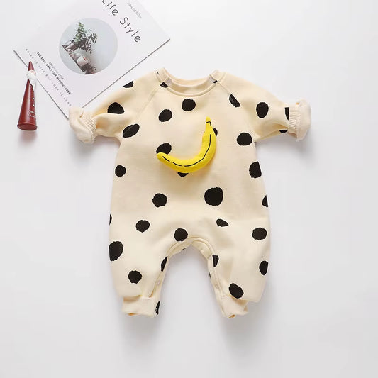 Banana Pop – Spring Cotton Romper for Babies