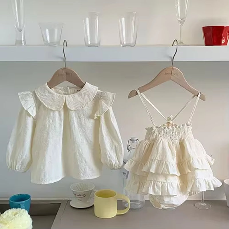 DotWhimsy – Baby Girl Cotton Tee & Printed Jumpsuit Set