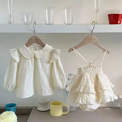 DotWhimsy – Baby Girl Cotton Tee & Printed Jumpsuit Set