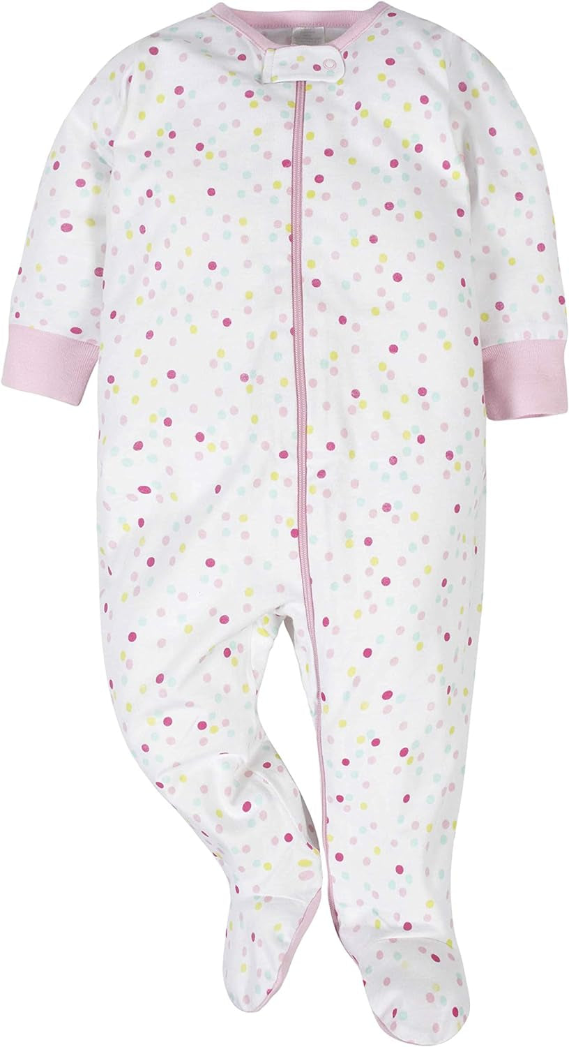Baby Girls' 4-Pack Sleep 'N Play Footies Multi Pack